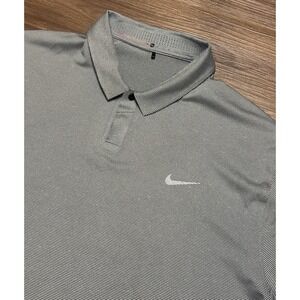 Nike Tiger Woods TW Control Stripe 2.0 Snap Grey Polo Shirt (845079-021) Sz XL